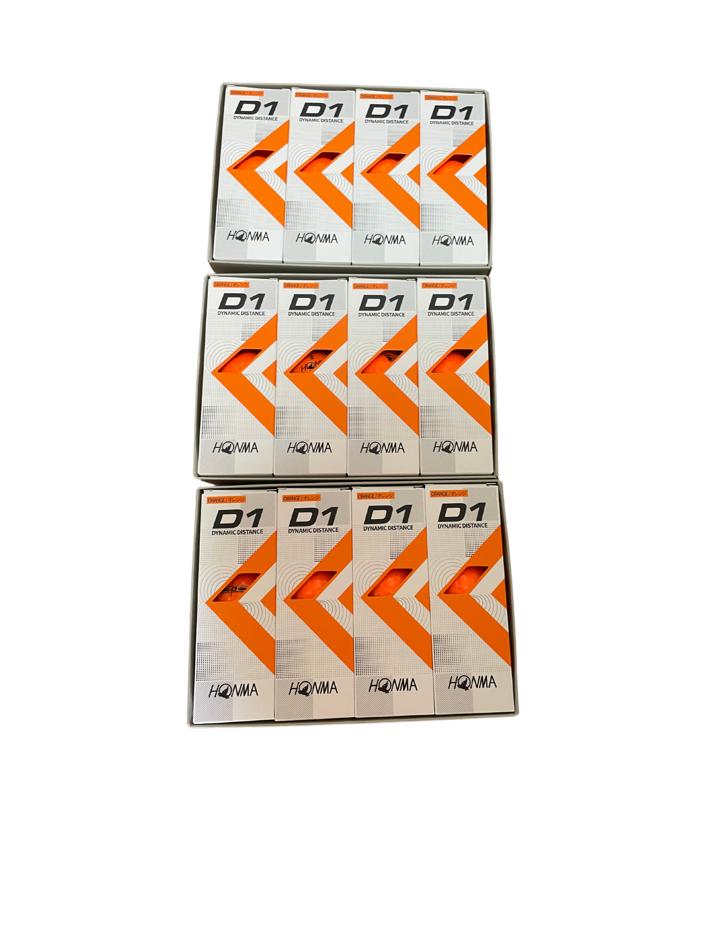 D1 2022 Model BT2201 OG Orange 3 Dozen (36 Balls) Golf Official Balls