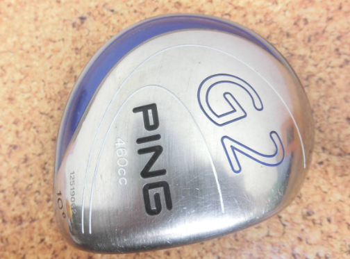 Used PING G2 Driver 1W, 460cc, 10° Loft, 199g, Head Only, Glued-On. Item