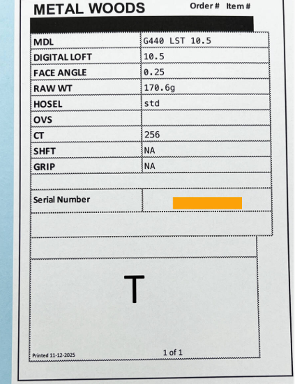 CT256☆ Tour Issue WRX PROTO PING G440 LST 10.5 (Real 10.5°) with Spec Sheet TOUR ISSUE