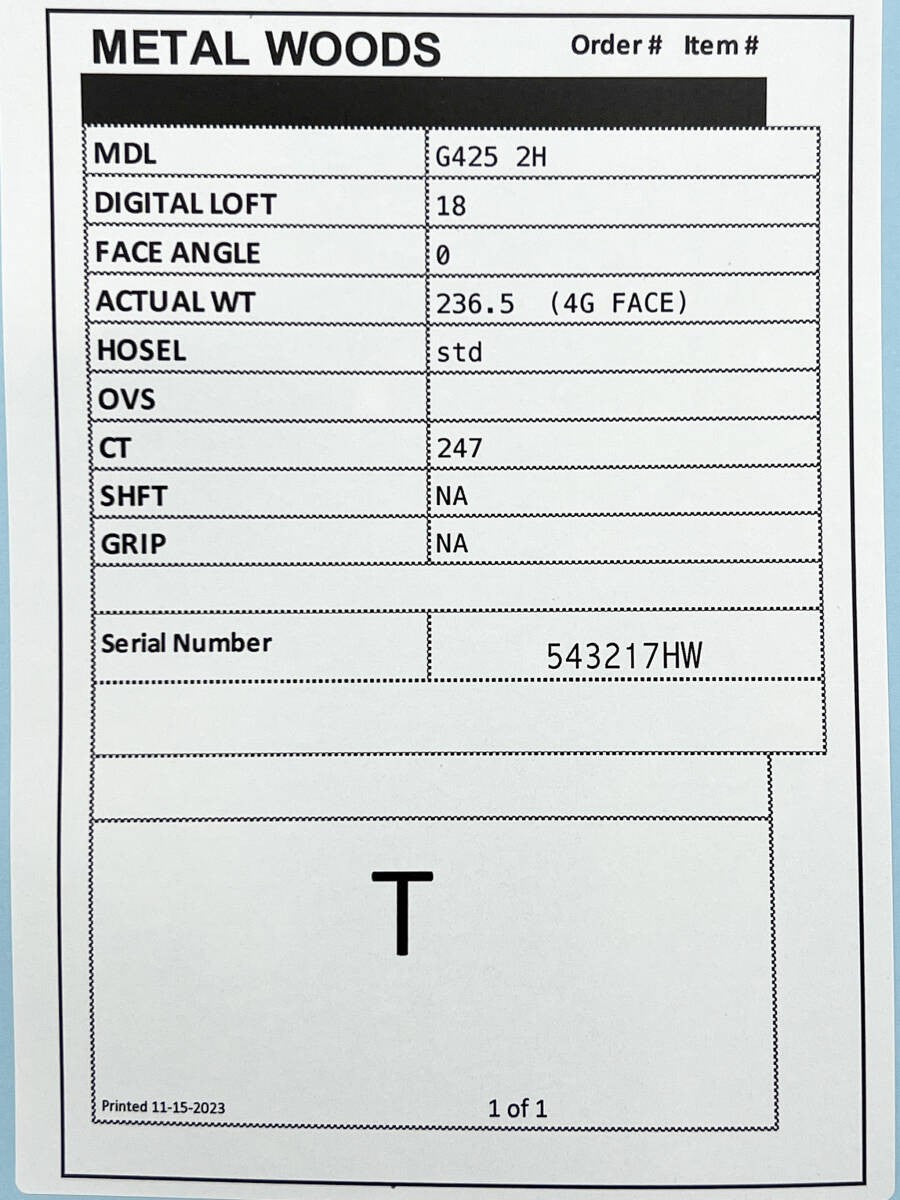 PING G425 HYBRID 2 17 Real 18 CT247 WRX PROTO 2021 with spec sheet TOUR ISSUE - photo 10