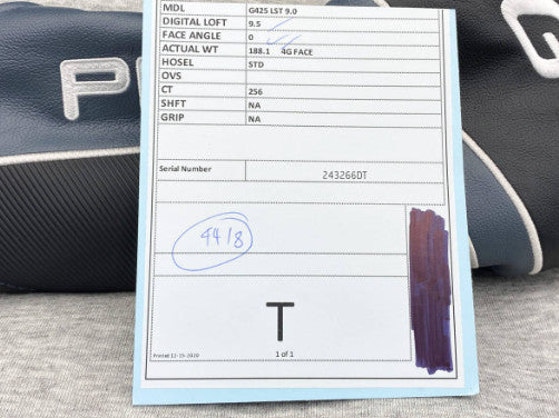 PING WRX PROTO 2021 PING G425 LST 9 Real 9.5 with spec sheet TOUR ISSUE - photo 9