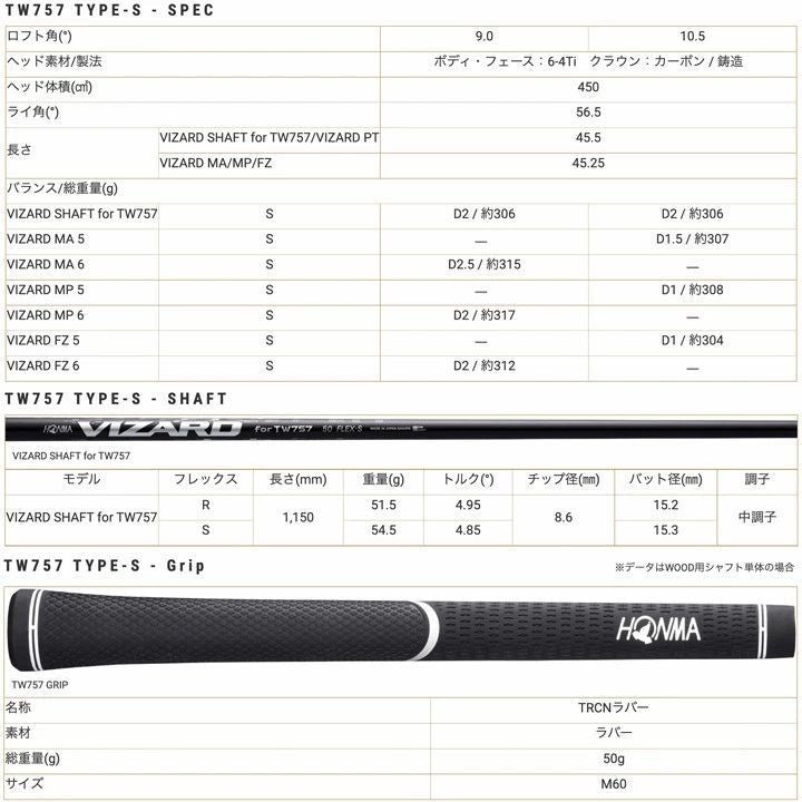HONMA TW757 TYPE-S TOUR WORLD Driver 10.5° VIZARD for TW757 50S - photo 9