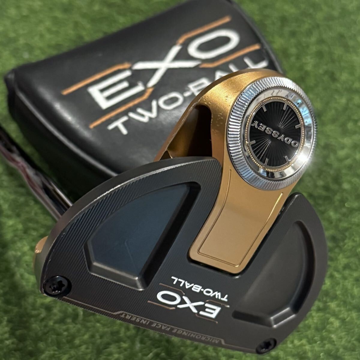 Odyssey EXO 2-Ball Putter 34 Inch Neo Mallet Milled Gold Black Headcover - photo 2